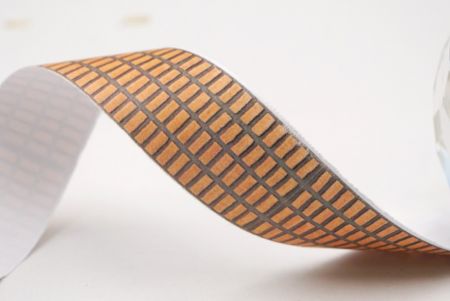 Золота жовта плетена стрічка з блоковим візерунком_AI